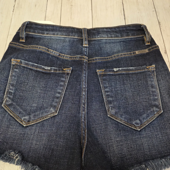 KanCan Midnight Blue Frayed Jean Shorts - Picture 8 of 10